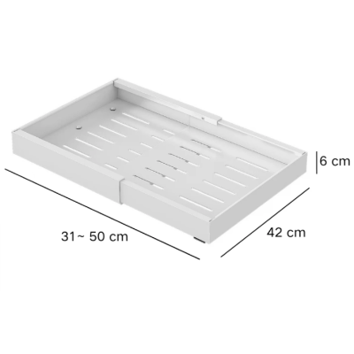 Sertar extensibil din metal 31 50 cm x 42 cm x 6 cm alb