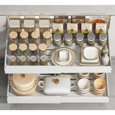 Sertar extensibil din metal 31 50 cm x 42 cm x 6 cm alb