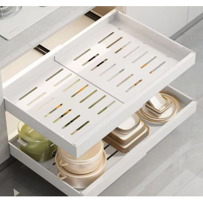 Sertar extensibil din metal 31 50 cm x 42 cm x 6 cm alb