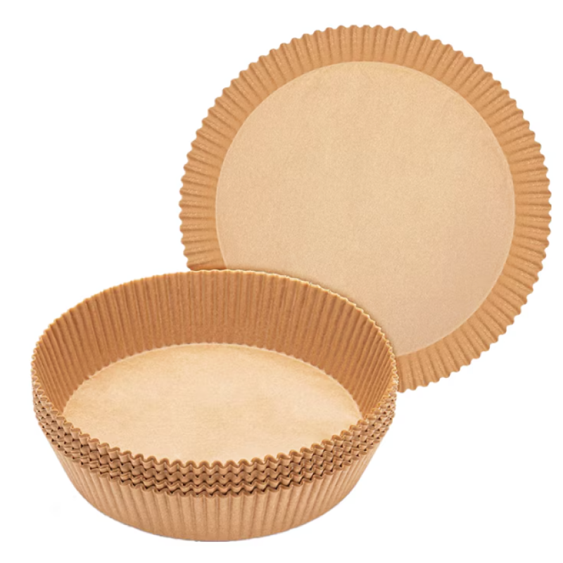 Set 100 hartii de copt pentru AirFryer Rotund 20cm Maro