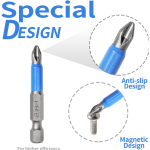 Set 10 Biti 50mm - Biti Surubelnita Magnetici S2 PH2