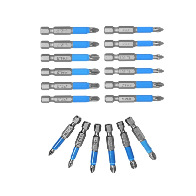 Set 10 Biti 50mm - Biti Surubelnita Magnetici S2 PH2
