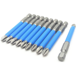 Set 10 Biti LUNGI 70mm magnetici pentru surubelnita