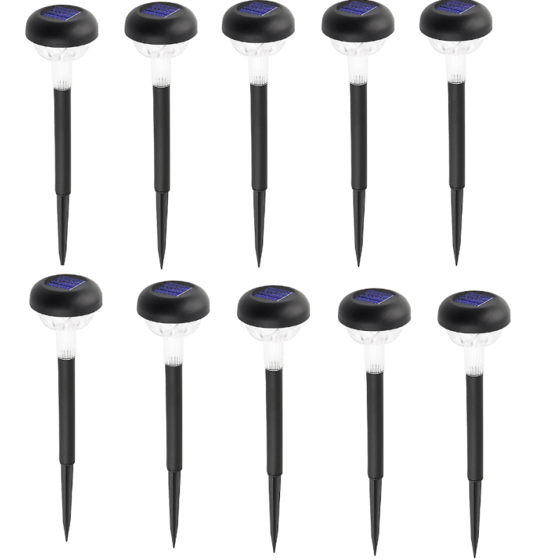 Set 10 lampi solare cu iluminare floare colorata 30 cm