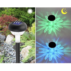 Set 10 lampi solare cu iluminare floare colorata 30 cm