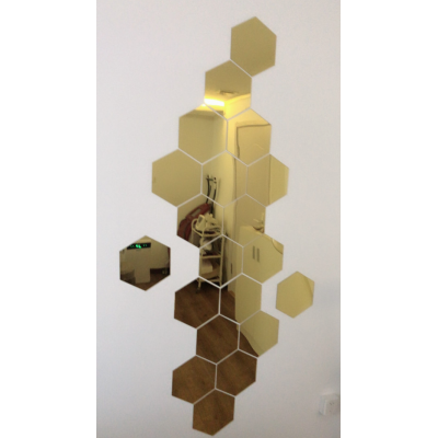 Set 10 Oglinzi Design Hexagon AURII - Oglinzi Decorative Acrilice Cristal - Diamant - Fagure 10 bucati/set