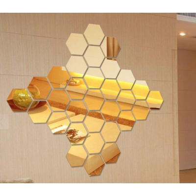 Set 10 Oglinzi Design Hexagon AURII - Oglinzi Decorative Acrilice Cristal - Diamant - Fagure 10 bucati/set