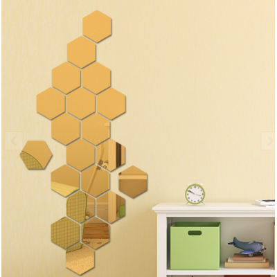 Set 10 Oglinzi Design Hexagon AURII - Oglinzi Decorative Acrilice Cristal - Diamant - Fagure 10 bucati/set