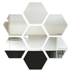 Set 10 Oglinzi Design Hexagon MARI 20x20 - Oglinzi Decorative Acrilice Cristal - Diamant - Fagure 10 bucati/set