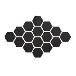 Set 10 Oglinzi Design Hexagon NEGRE - Oglinzi Decorative Acrilice Cristal - Diamant - Fagure 10 bucati/set NEGRE