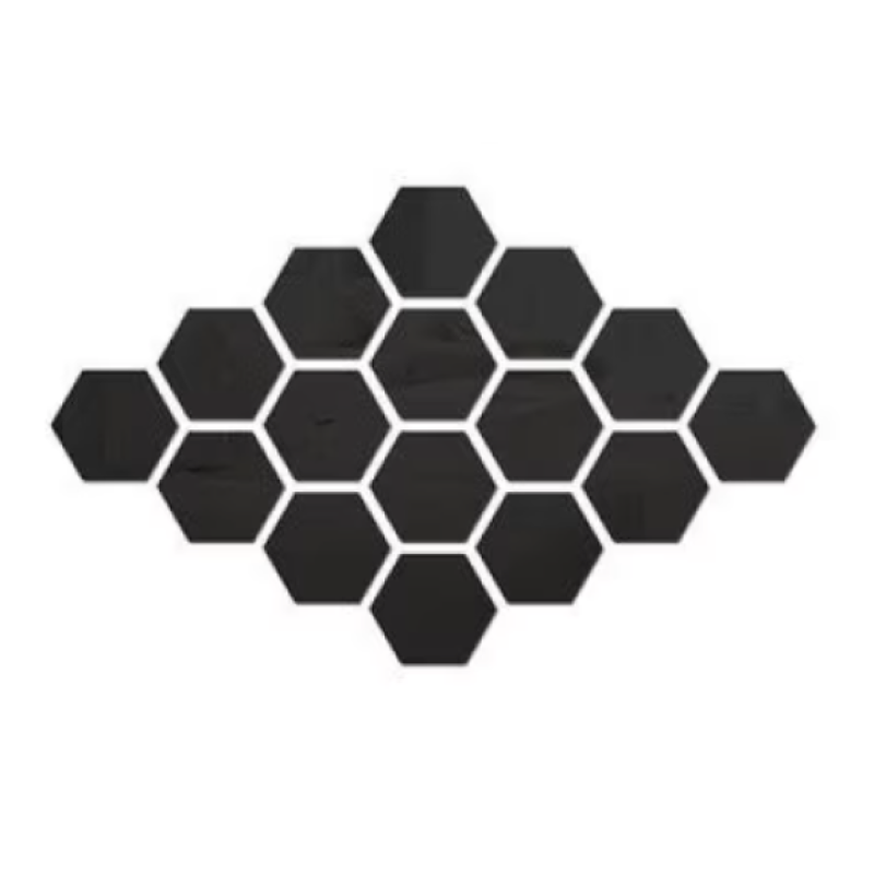 Set 10 Oglinzi Design Hexagon NEGRE - Oglinzi Decorative Acrilice Cristal - Diamant - Fagure 10 bucati/set NEGRE