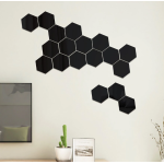 Set 10 Oglinzi Design Hexagon NEGRE - Oglinzi Decorative Acrilice Cristal - Diamant - Fagure 10 bucati/set NEGRE