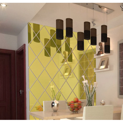 Set 10 Oglinzi Design ROMB AURII - Oglinzi Decorative Acrilice Cristal - Diamant - Fagure