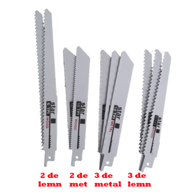 Set 10 Panze Fierastrau Sabie Metal si Lemn Lungimi Diferite