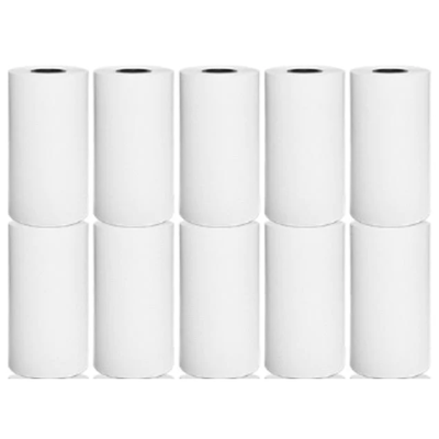 Set 10 role hartie termica pentru imprimanta termica sau casa de marcat 57x25mm