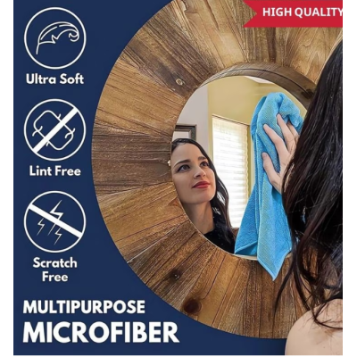 Set 12 lavete microfibra ultra absorbante gri ecologice reutilizabile