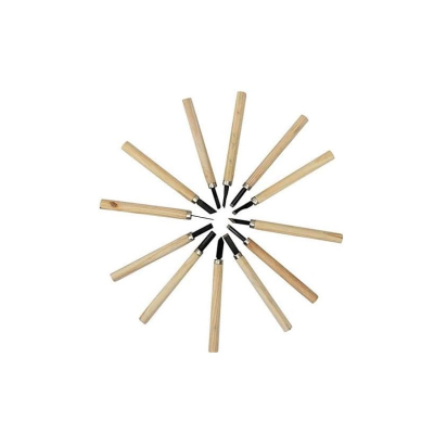 Set 12 mini dalti sculptura lemn lut și ceară cu maner de lemn