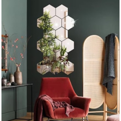 Set 12 Oglinzi Acrilice Autoadezive Decorative 20 x 23 cm 