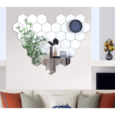 Set 12 Oglinzi Acrilice Autoadezive Decorative 20 x 23 cm