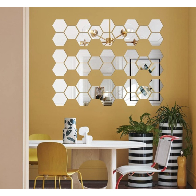 Set 12 Oglinzi Acrilice Autoadezive Decorative 20 x 23 cm