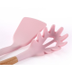 Set 12 ustensile de bucatarie Lemn/Silicon Roz