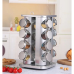 Set 16 recipiente condimente Alimar cu suport rotativ inox