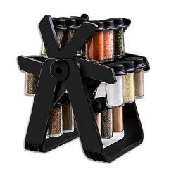 Set 18 recipiente condimente cu suport rotativ 34x23 cm