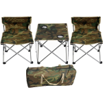 Set 1 Masa cu 2 Scaune Pentru Camping Pliabile Model Army Geanta Inclusa