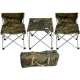 Set 1 Masa cu 2 Scaune Pentru Camping Pliabile Model Army Geanta Inclusa