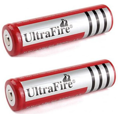 Set 2 Acumulatori UltraFire 18650 4200 mAh 3.7V ROSII