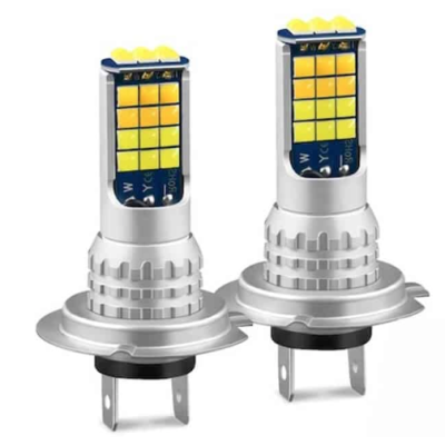 Set 2 Bec Led H7 3030 Smd 90W 9600lm/set cu 2 moduri de lumina (rece si calda) 30 LED