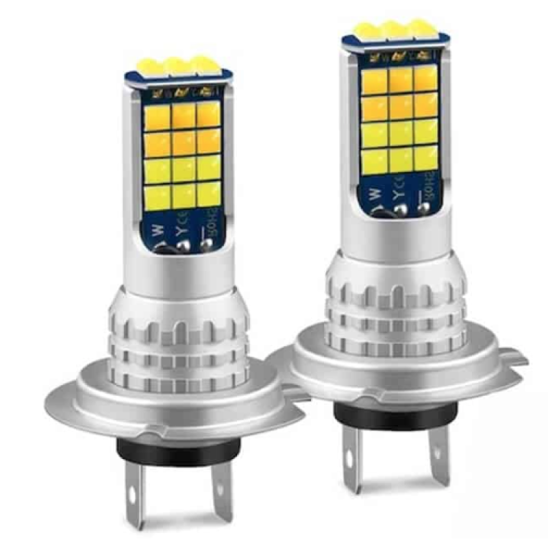 Set 2 Bec Led H7 3030 Smd 90W 9600lm/set cu 2 moduri de lumina (rece si calda) 30 LED