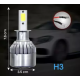 Set 2 becuri auto C6 H3 6000K 36W/bec 8000lm 60LED