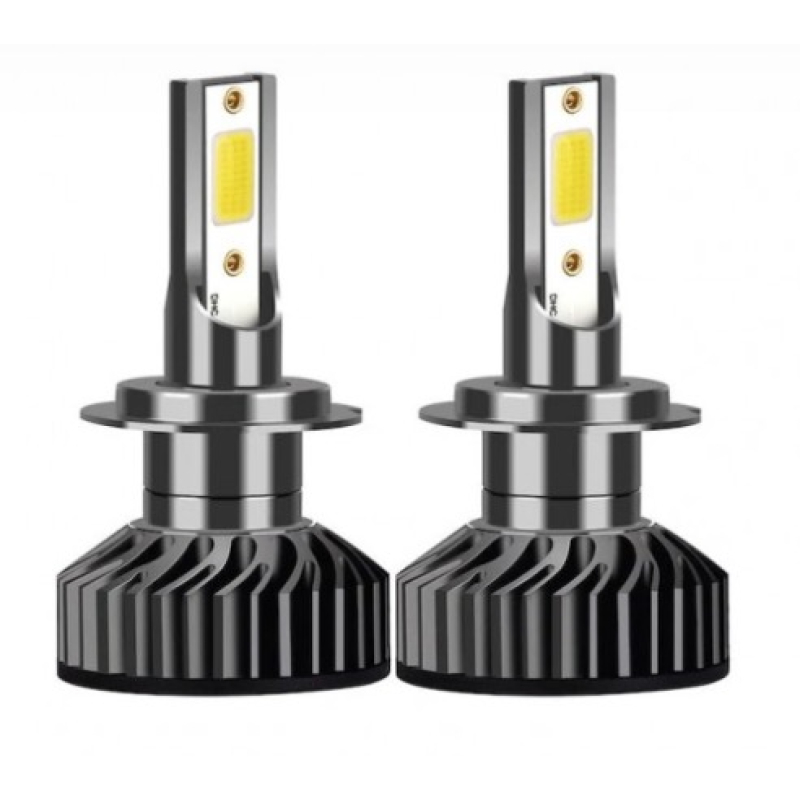 Set 2 becuri auto COB H11, 100W, lumina alb-rece, 12000 lumeni