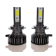 Set 2 becuri auto COB H11, 100W, lumina alb-rece, 12000 lumeni