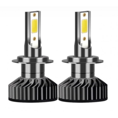 Set 2 becuri auto COB H7, 100W, lumina alb-rece, 12000 lumeni