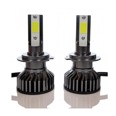 Set 2 becuri auto COB H7, 100W, lumina alb-rece, 12000 lumeni