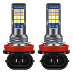 Set 2 becuri auto H11 cu 24 LED in 2 culori 12V 60W 6800 lumeni 6000K