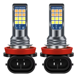 Set 2 becuri auto H11 cu 24 LED in 2 culori 12V 60W 6800 lumeni 6000K