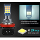 Set 2 becuri auto H11 cu 24 LED in 2 culori 12V 60W 6800 lumeni 6000K