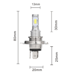 Set 2 Becuri auto H4 3570 cu doua faze 12 LED SMD putere 80W temperatura 6000K