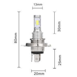 Set 2 Becuri auto H4 3570 cu doua faze 12 LED SMD putere 80W temperatura 6000K