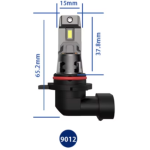 Set 2 becuri auto LED 9012 K7 model 3570 de 100W 10000 lumeni 6000k