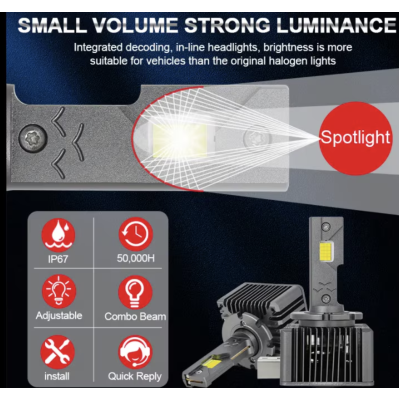 Set 2 becuri auto LED D1S /R 180W/set canbus 23000 lumeni 6000k