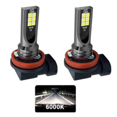 Set 2 Becuri auto LED H11 / H8 putere 60w 12LED SMD temperatura 6000K 6800lm
