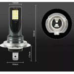 UB Set 2 Becuri auto LED H7 cu 12 LED SMD 12/24V putere 120W/set 6600lm