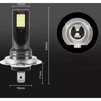 UB Set 2 Becuri auto LED H7 cu 12 LED SMD 12/24V putere 120W/set 6600lm