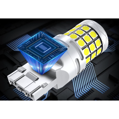 Set 2 becuri auto LED T20 42 SMD 120W 6000K 10000LM