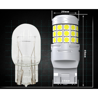 Set 2 becuri auto LED T20 42 SMD 120W 6000K 10000LM