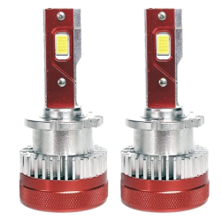 Set 2 Becuri D2s X 20 Auto LED 10000k 110W/Set Canbus 5600LM Carcasa Rosie
